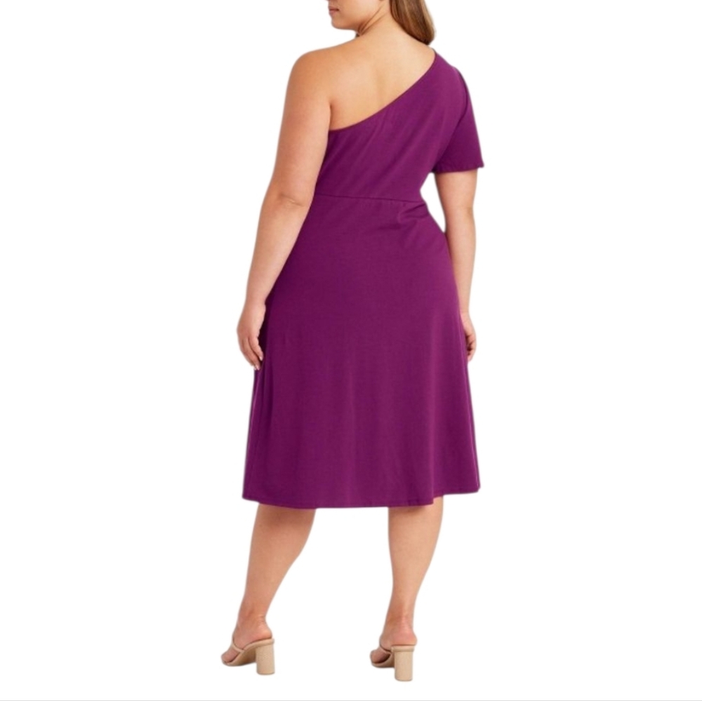 Who What Wear. Elegant Purple One-Shoulder Dress. Size XXL.  NWT.